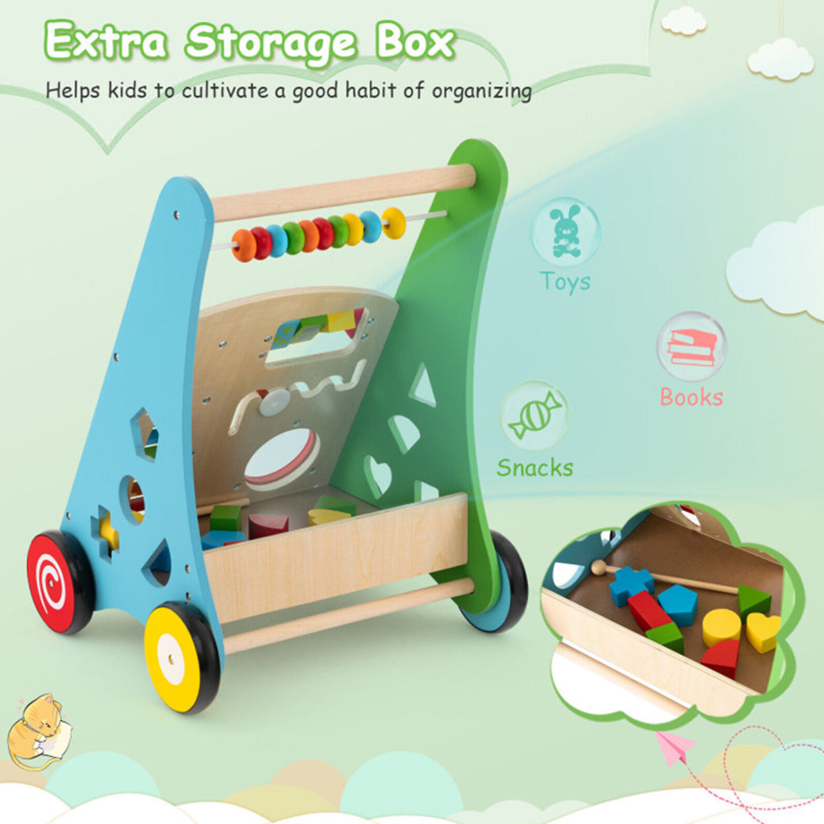 Wooden Push Walker Activity Center - image 5