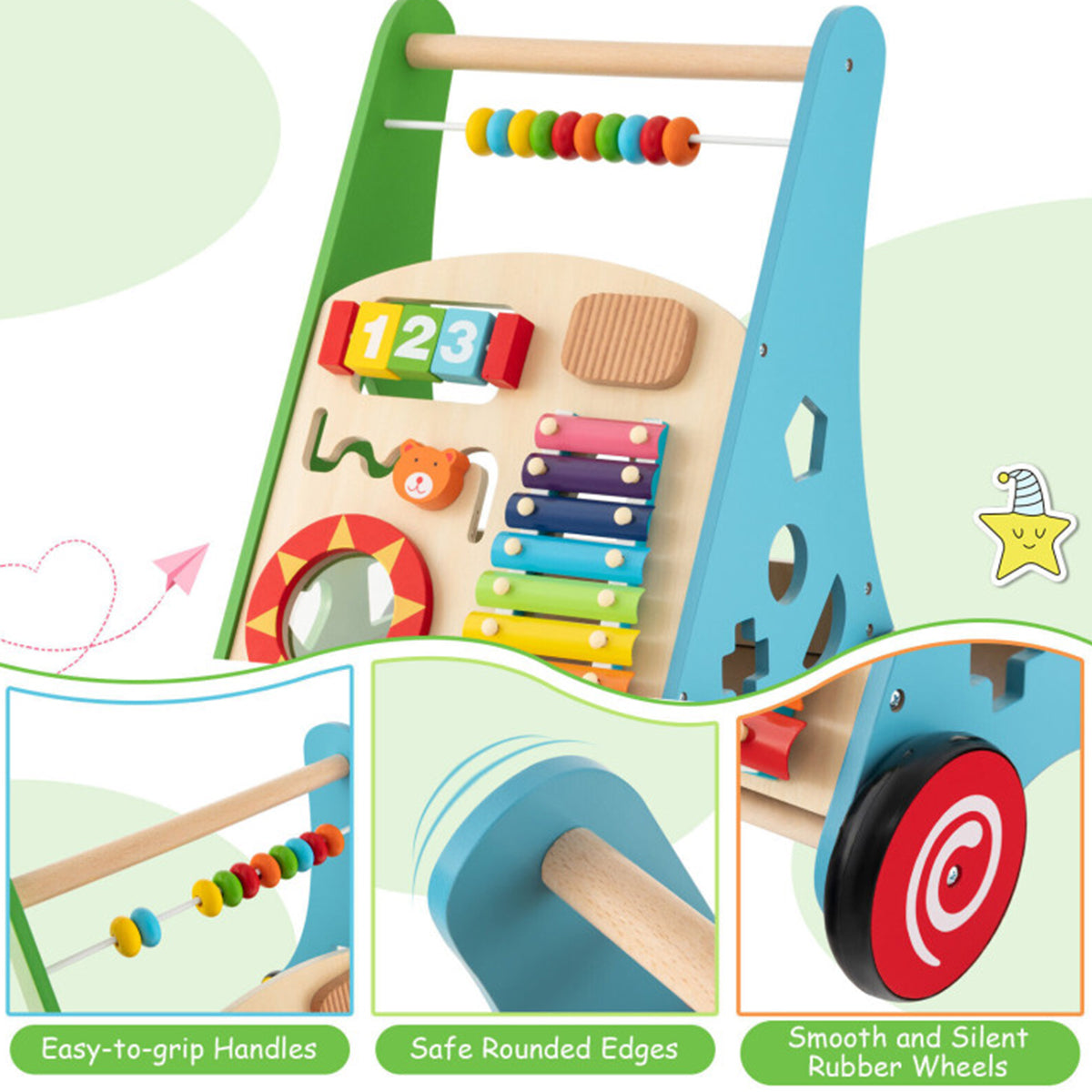 Wooden Push Walker Activity Center - image 7