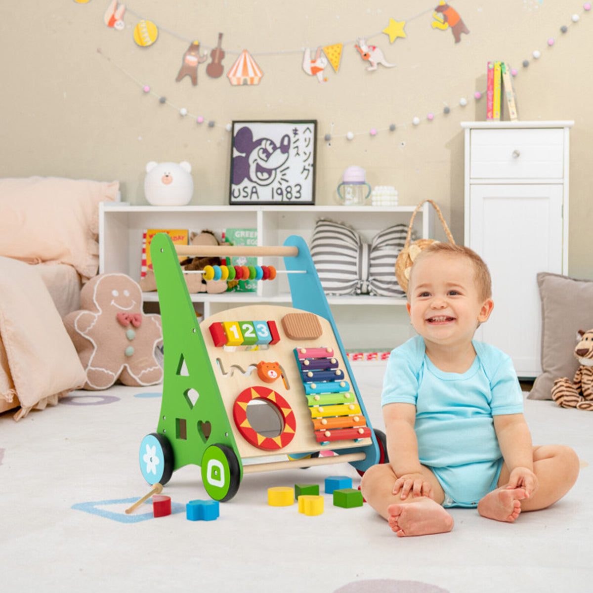 Wooden Push Walker Activity Center - image 9