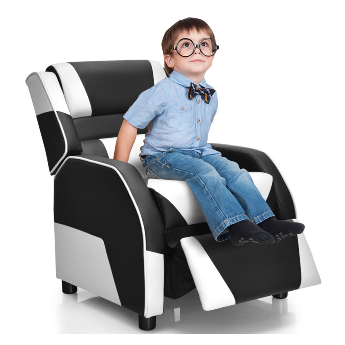 Kids Gaming Sofa Recliner with Headrest and Footrest - image 45