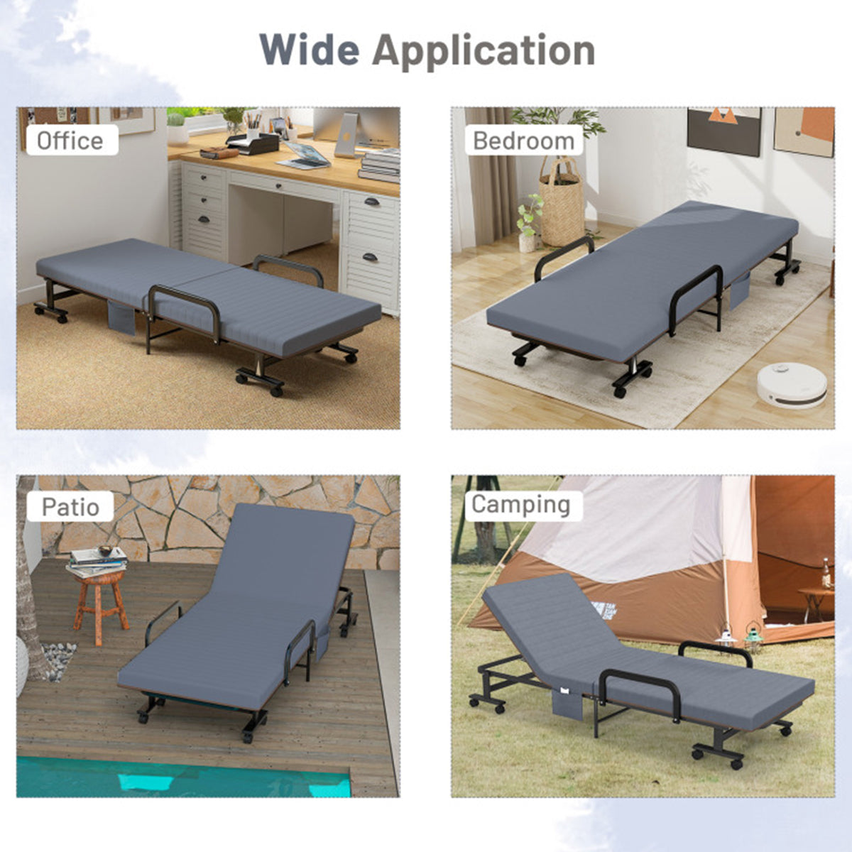 Portable Adjustable Guest Single Bed Twin Mattress - image 8