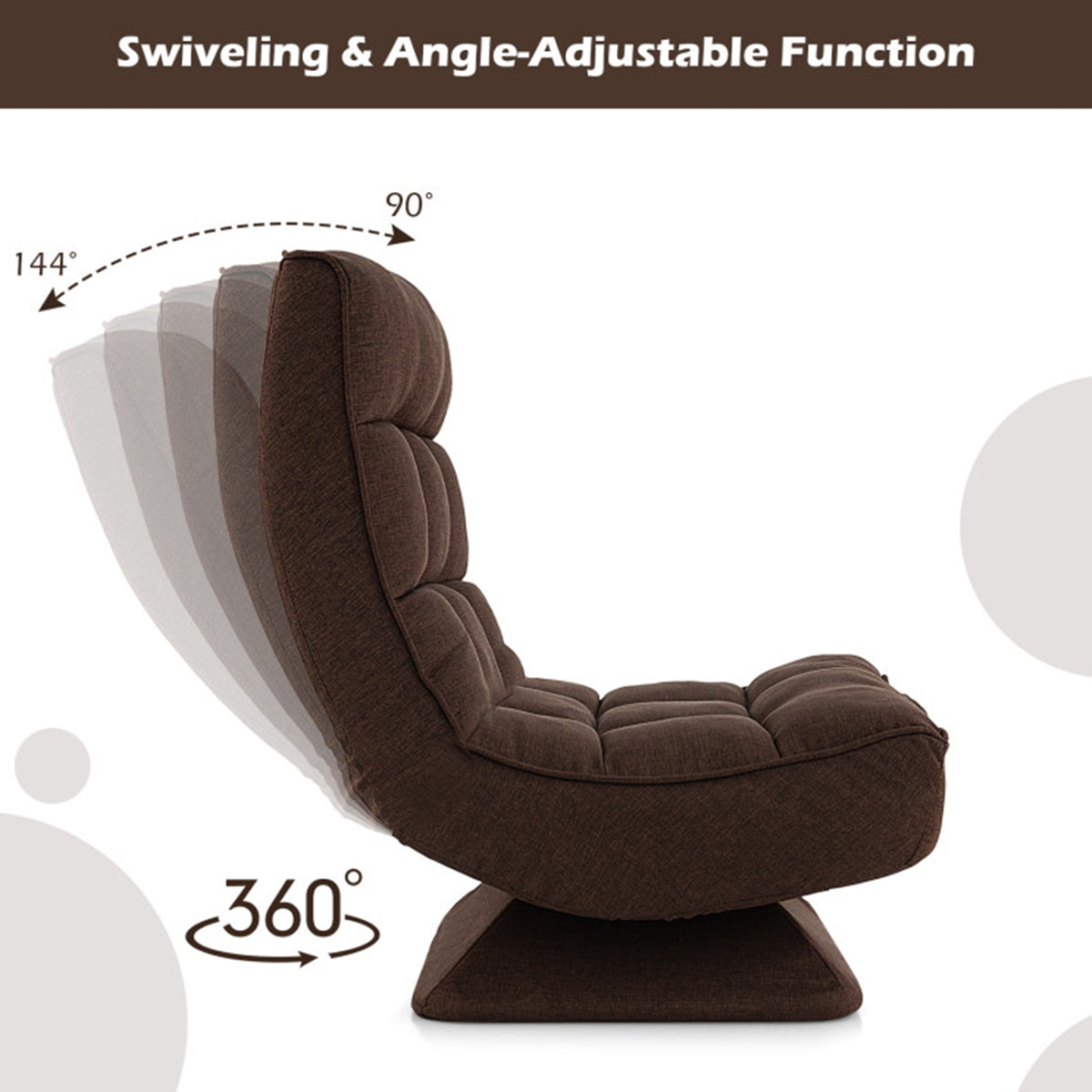 Adjustable 360° Swivel Floor Chair with Massage Pillow - image 9