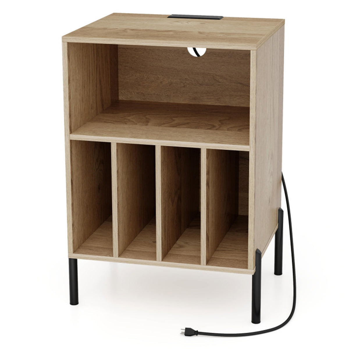 Record Player Storage Stand with Charging Station - image 9