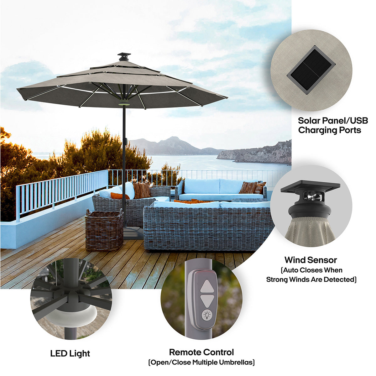 11' Smart Outdoor Umbrella - image 22