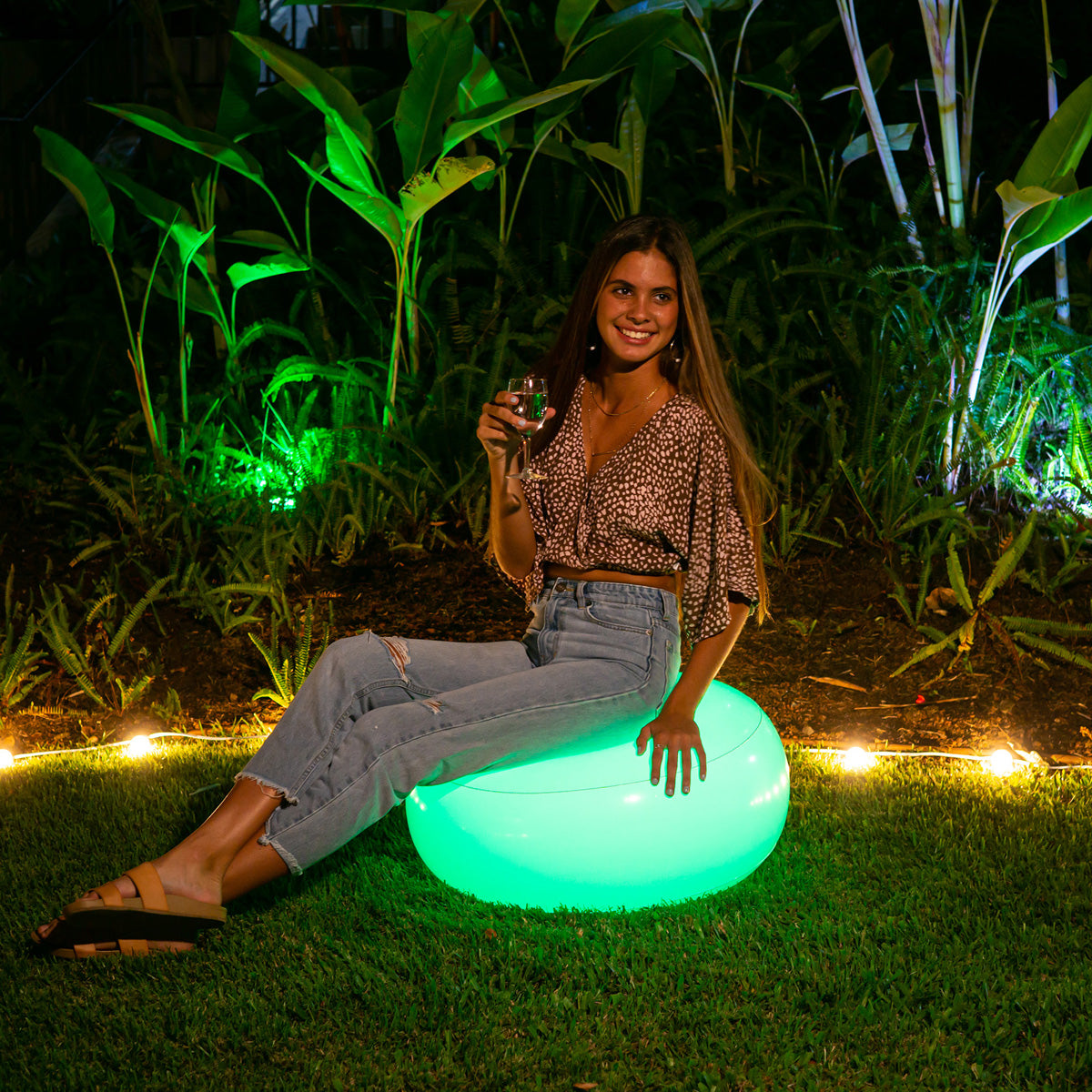 LED Lounge Light Inflatable Pouf