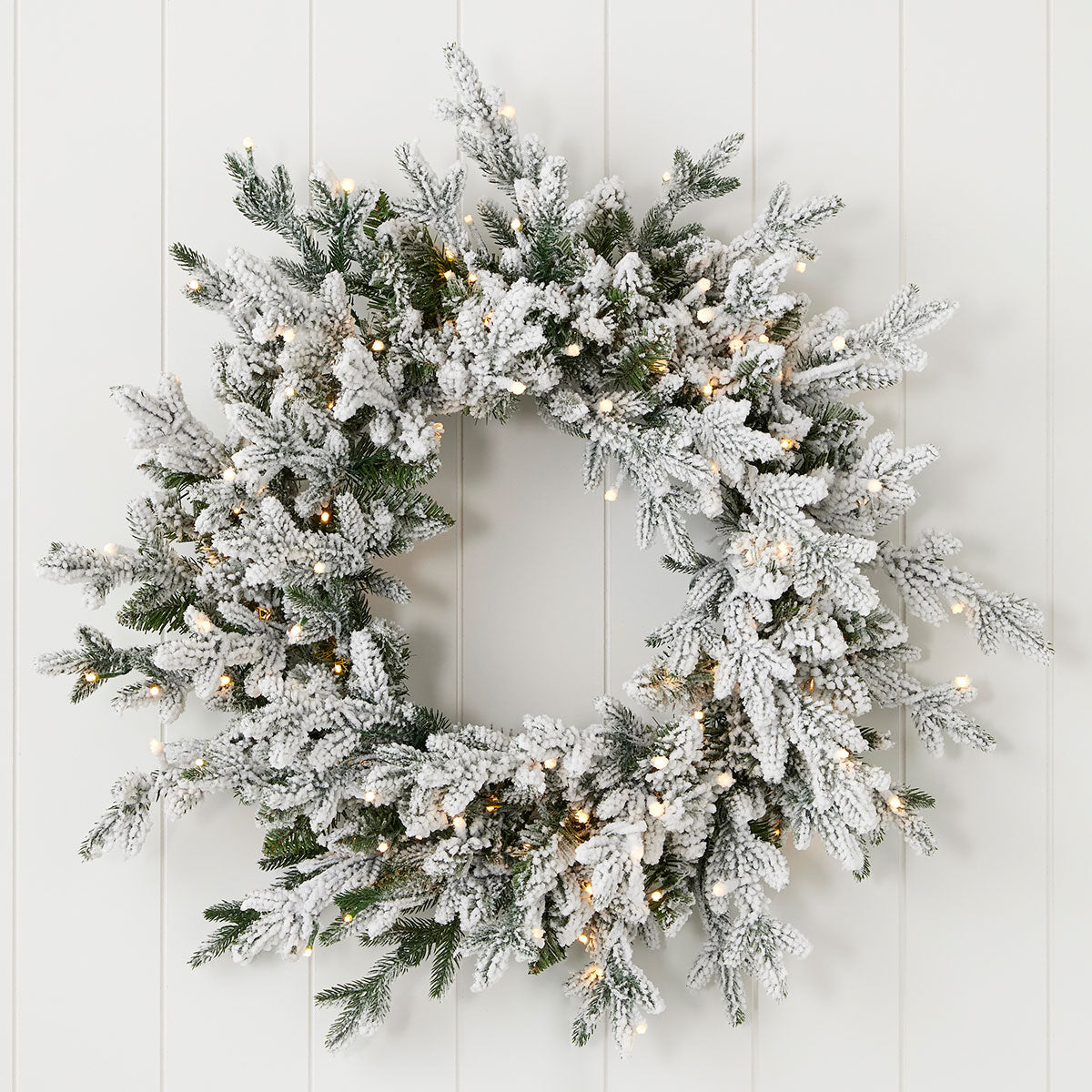 24'' Flocked Pine Wreath
