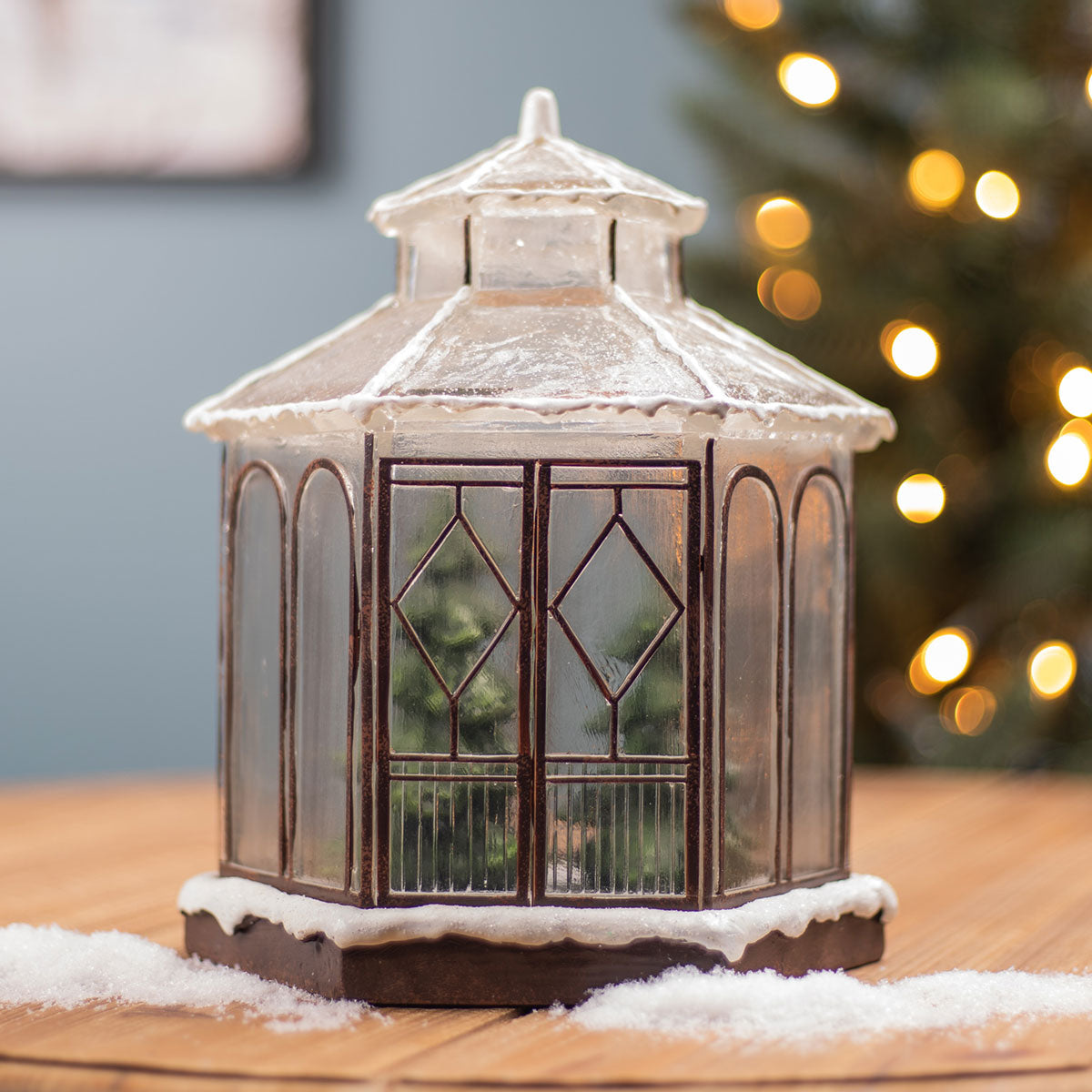 LED Snowy Gazebo Tabletop Decor