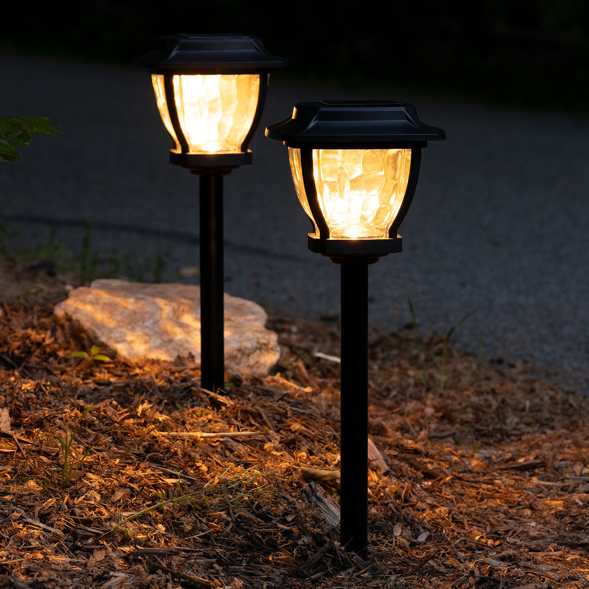 Wave Style Solar Powered Pathway Lights (Set of 2)